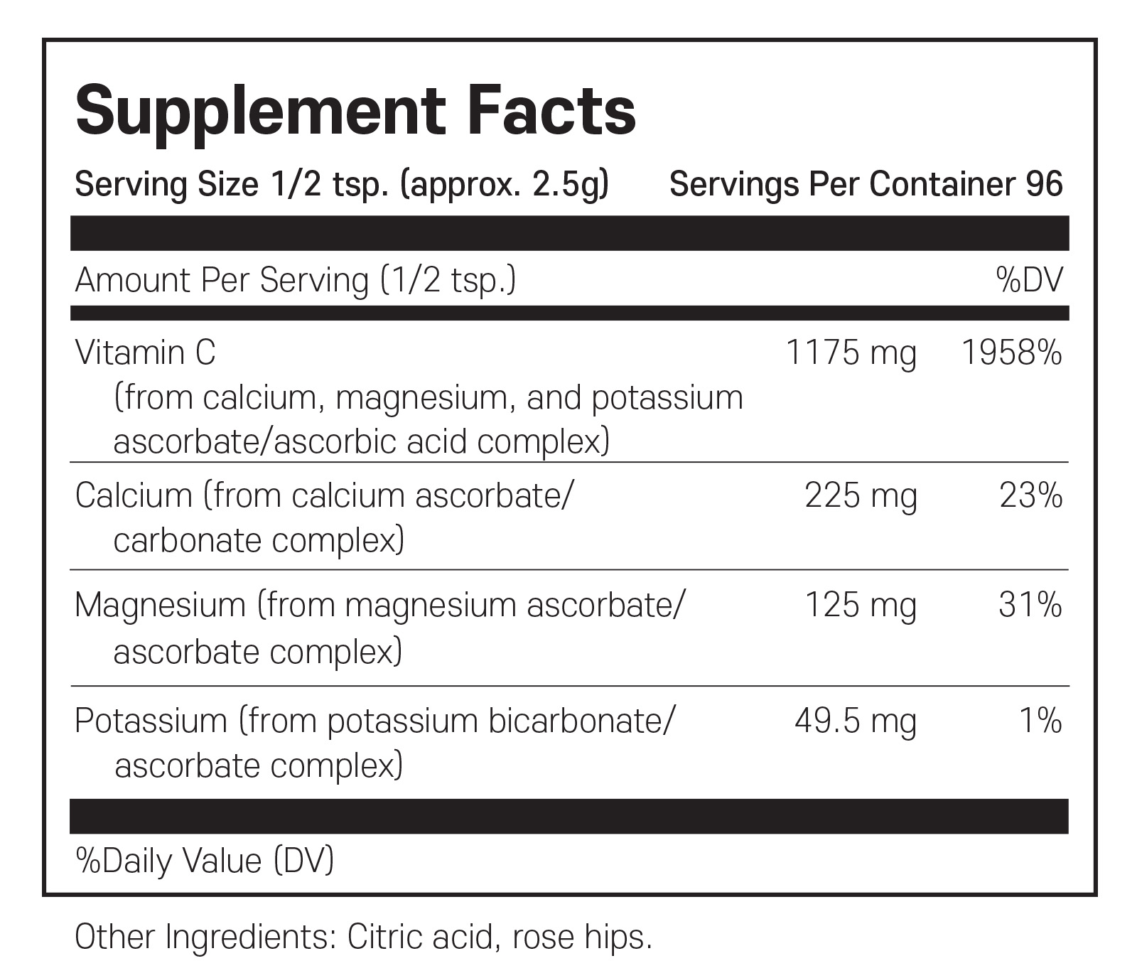 Product-Buffered Vitamin C